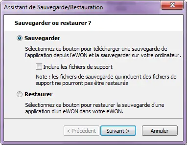 Option Sauvegarder